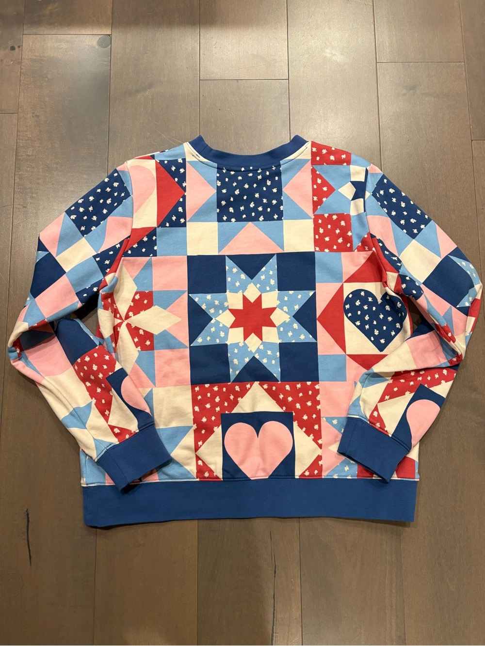 Boden Women’s Hannah Printed Sweatshirt Multi, Heart Patchwork Size M - Picture 4 of 4